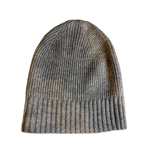 Nordstrom light gray heather cashmere beanie hat - Picture 1 of 4